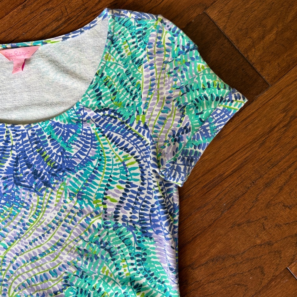 Lilly Pulitzer Tammy T-Shirt Dress Size XS Small Blue Current Fantasea - Picture 13 of 13